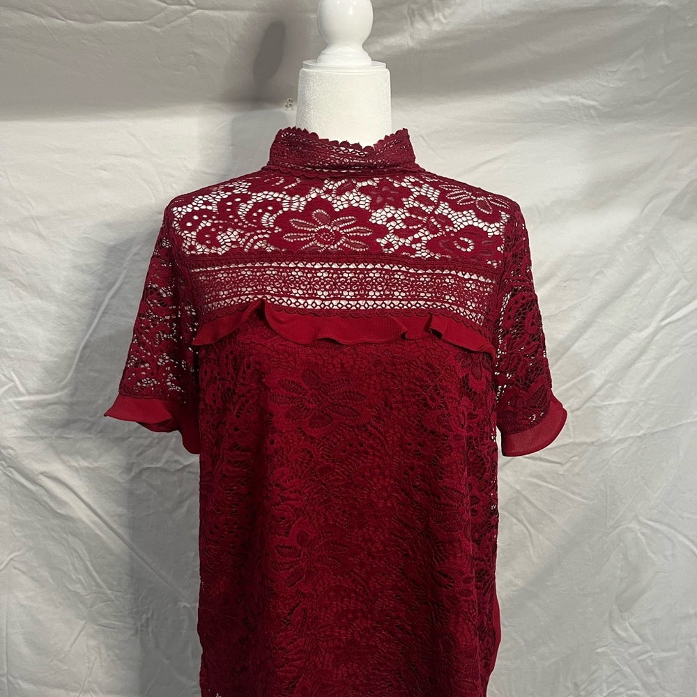 Elegant Lace Burgundy Top